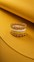 Inel Miyuki CROWN Yellow lucrat manual – Gioia Amore