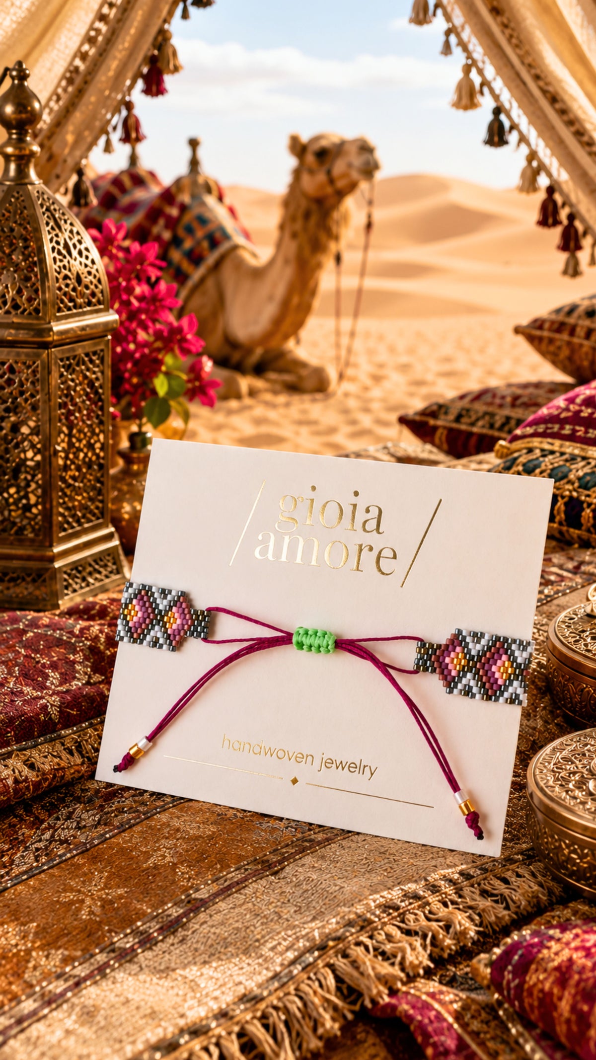 Bratara Miyuki handmade MARRAKECH, cu piesa centrala aurie personalizabila